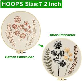 img 2 attached to 🧵 Embroidery Kits for All Ages: 3- Pack Cross Stitch Kits with Stamped Patterns, Hoops, Threads, and Needles