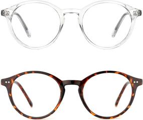 img 4 attached to 🕶️ Stylish TIJN Transparent Tortoise Blocking Eyeglasses: Optimal Eye Protection!