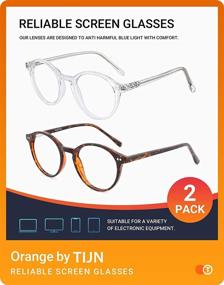 img 1 attached to 🕶️ Stylish TIJN Transparent Tortoise Blocking Eyeglasses: Optimal Eye Protection!