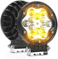 mictuning wr1 2 шт. 4,7-дюймовые 30-вт круглые прожекторы - мощные светодиодные фонари с яркостью 2918 люмен для внедорожной езды, тумана и маркерного освещения янтарным светом. логотип