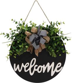 img 4 attached to Front Door Welcome Sign Wreath: Rustic Farmhouse Décor for a Warm Summer Greeting