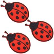 🐞 u-sky iron on patches: small insect for girls, 3pcs cute 7 stars red ladybug denim appliques patch for jackets, backpacks, kids clothing, jean, vest, shirt - size 2.9x2.7inch logo