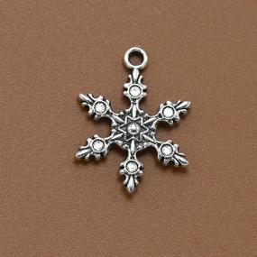 img 2 attached to OULII Christmas Snowflake Pendants Jewelry