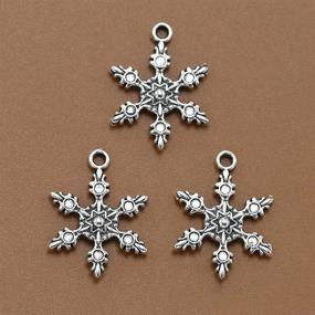 img 3 attached to OULII Christmas Snowflake Pendants Jewelry