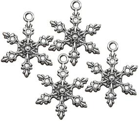 img 4 attached to OULII Christmas Snowflake Pendants Jewelry