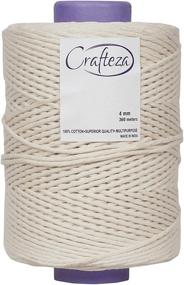 img 4 attached to Crafteza Macrame Cord 4mm X 360 mt: Premium 100% Natural Cotton Rope for Handmade Crafts and Macrame Wall Hangings Wedding Arch - Made in India