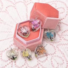 img 3 attached to 10pcs Mixed Colors Unique Lacework Transparent Resin 🌸 Beads: Real Flower Tree Charms for DIY Jewelry Making