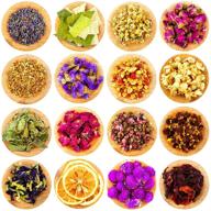 🌸 16 bags natural dried flower and herb set for diy candle, soap, resin jewelry and crafts - rosebuds, lavender, jasmine, chrysanthemums, and more! logo