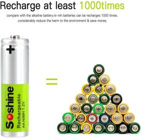 img 3 attached to 🔋 Soshine NiMH AA Rechargeable Batteries – 1300mAh 1.2V AA Solar Batteries (24 Pack) for Outdoor Solar Lights, Battery String Lights, Flashlight, TV Remotes, Wireless Mouses: Get Your Power On!