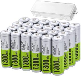 img 4 attached to 🔋 Soshine NiMH AA Rechargeable Batteries – 1300mAh 1.2V AA Solar Batteries (24 Pack) for Outdoor Solar Lights, Battery String Lights, Flashlight, TV Remotes, Wireless Mouses: Get Your Power On!
