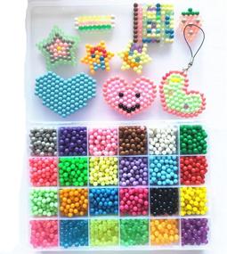 img 2 attached to 🧩 Vytung Water Fuse Beads Kit - 3600 Beads, 24 Vibrant Colors (including 6 Glow in the Dark) - Mega Bead Refill Set for Kids, Beginners Activity Pack (3600 Beads Refill Pack)