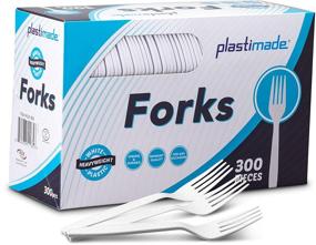 img 4 attached to 🍽️ 300 Pack of Plastimade White Disposable Extra Heavyweight Plastic Forks - Perfect for Wedding, Catering, Parties, Buffets, Events, or Everyday Use