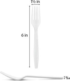 img 1 attached to 🍽️ 300 Pack of Plastimade White Disposable Extra Heavyweight Plastic Forks - Perfect for Wedding, Catering, Parties, Buffets, Events, or Everyday Use