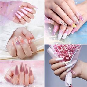 img 3 attached to 💅 Наборы Wakaniya Poly Gel с УФ-лампой: 10 цветов Геля для наращивания ногтей для быстрого и простого домашнего набора для новичков, гель с блестками, стразы, жидкость для слайдера, дизайн ногтей DIY