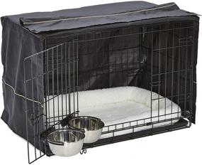 img 1 attached to Complete MidWest iCrate Starter Kit: Dog Crate, Crate Cover, 2 Bowls, Pet Bed & 1-Year Warranty