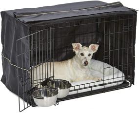 img 4 attached to Complete MidWest iCrate Starter Kit: Dog Crate, Crate Cover, 2 Bowls, Pet Bed & 1-Year Warranty