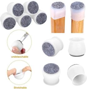 img 3 attached to 🪑 Translucent Upgraded 24 Pcs Silicone Chair Leg Caps: Noise-Free Furniture Foot Protection with Soft Felt Bottom, Prevents Scratches and Enhances Mobility