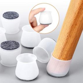 img 4 attached to 🪑 Translucent Upgraded 24 Pcs Silicone Chair Leg Caps: Noise-Free Furniture Foot Protection with Soft Felt Bottom, Prevents Scratches and Enhances Mobility