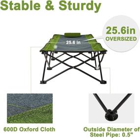 img 2 attached to 🏕️ Portable Folding Camping Cot with Sturdy Steel Frame: Comfortable Sleeping Bed for Adults & Kids – Supports 300LBS – Ideal for Traveling, Home Lounging, Includes Pillow & Carry Bag