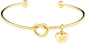 img 4 attached to 🎀 BOCHOI Tie The Knot Bridesmaid Bracelet: Love Knot Initial for Wedding Party - Matron Maid of Honor, Bride, Flower Girls, & More