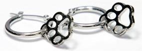 img 1 attached to Express Love for Your Furry Friend with Joyful Sentiments: 1 Inch Long Stainless Steel Open Paw Print Hoop Earrings for Pets