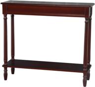 stylish wooden brown antique console table with bottom shelf - perfect for living room, hallway, and narrow spaces logo