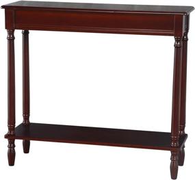 img 4 attached to Stylish Wooden Brown Antique Console Table with Bottom Shelf - Perfect for Living Room, Hallway, and Narrow Spaces