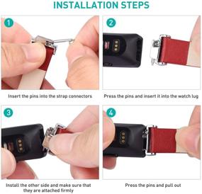 img 1 attached to OwnZone кожаные браслеты: Стильные браслеты Fitbit Inspire & Inspire HR для мужчин и женщин - Мягкие классические кожаные ремешки в синем цвете