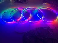 🚗 sando tech 15.5‘’ color flow ip68 waterproof double raw brightest strobe led wheel ring lights rim lights car tire lights smd5050 chips bluetooth app ctrl multi-colors - 4 lights+ seo logo