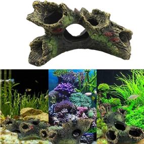 img 3 attached to 🐟 Enhance Your Aquarium with DoubleWood 2 PCS Decaying Trunk Betta Fish Ornament: Driftwood Resin Crafts for Captivating Aquarium Decoration, Featuring Holes & Aquarium Caves - Fish Tank Wood Decor