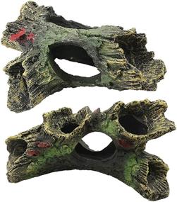 img 4 attached to 🐟 Enhance Your Aquarium with DoubleWood 2 PCS Decaying Trunk Betta Fish Ornament: Driftwood Resin Crafts for Captivating Aquarium Decoration, Featuring Holes & Aquarium Caves - Fish Tank Wood Decor