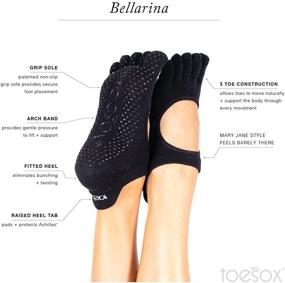 img 2 attached to Toesox Bellarina Half Toe Multi Pack - Non-Slip Toe Socks with Superior Grip for Pilates, Barre, Yoga, Ballet