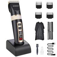 💇 cordless men's hair clippers: professional rechargeable trimmer with lcd display logo