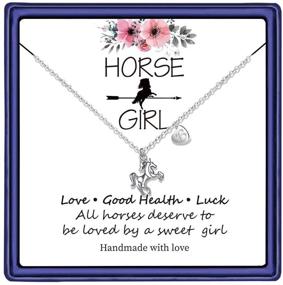 img 4 attached to 14K White Gold Plated Hidepoo Horse Necklace with Letter B Initial Pendant - Perfect Gift for Girls, Toddlers, and Kids who Love Horses