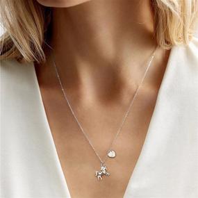 img 1 attached to 14K White Gold Plated Hidepoo Horse Necklace with Letter B Initial Pendant - Perfect Gift for Girls, Toddlers, and Kids who Love Horses