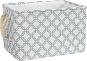 img 3 attached to Set of 3 Foldable Storage Basket Bins - Rectangular Fabric Organizer Bins for Closet, Nursery, Toys, Laundry - 15 x 11 x 9.8 in - Beige European Pattern