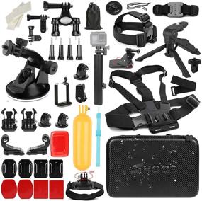 img 4 attached to SHOOT 51In1 Accessories Kit With Foldable Selfie Stick For GoPro Hero 9 8 Hero 7 Black Silver White/6/5/4/3+/3/5S