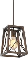 femila farmhouse pendant light with metal wire cage, hanging lantern in oil rubbed bronze finish - 1-light, model 4fy16-m1l orb logo