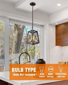 img 2 attached to FEMILA Farmhouse Pendant Light with Metal Wire Cage, Hanging Lantern in Oil Rubbed Bronze Finish - 1-Light, Model 4FY16-M1L ORB