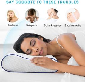 img 3 attached to 🌙 SOFISO Contour Memory Foam Pillow: Ultimate Neck Support for Pain Relief and Comfort – Perfect for Back, Stomach, and Side Sleepers
