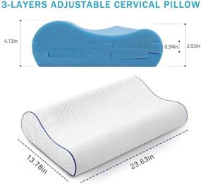 img 1 attached to 🌙 SOFISO Contour Memory Foam Pillow: Ultimate Neck Support for Pain Relief and Comfort – Perfect for Back, Stomach, and Side Sleepers