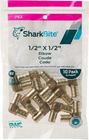 img 2 attached to 🦈 SharkBite UC248LFA10 1/2" 90 Degree Elbow PEX Barb Fitting (10-Pack) - Brass 10 Count"