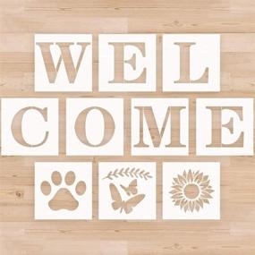 img 4 attached to 🖌️ Premium Vertical Welcome Sign Stencil: Large Reusable Stencil for DIY Crafts, Painting on Wood, Front Door & Porch Décor