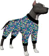 🐶 large dog pajamas by lovinpet - lightweight pet pajamas for big dogs - stretch knit hawaiian flowers prints - pullover style for full coverage - big breed dog pjs - jamammies for large dogs логотип