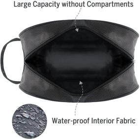 img 3 attached to 🧳 Men's Toiletry Bag - Portable Hanging Dopp Kit with Shoe Bags, Polyester Travel Organizer for Toiletries, Black