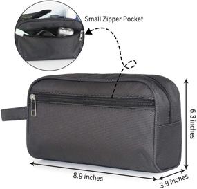 img 1 attached to 🧳 Men's Toiletry Bag - Portable Hanging Dopp Kit with Shoe Bags, Polyester Travel Organizer for Toiletries, Black
