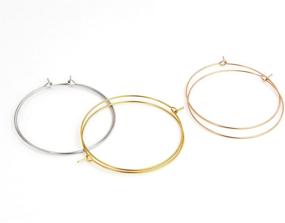 img 1 attached to 🏀 18K Gold Plated Big Thin Hoop Earrings Set – Lightweight Minimalist Wire Basketball Large Hoop Earrings for Women and Girls with Sensitive Ears, Range from 25mm to 90mm