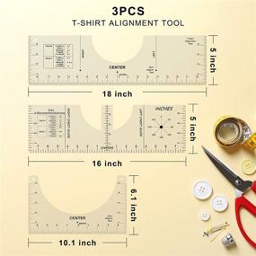 img 3 attached to 3Pcs T-Shirt Alignment Ruler: Perfect Heat Press Vinyl Placement Guide for Men and Women (10''5'', 16''5'', 18''5'')