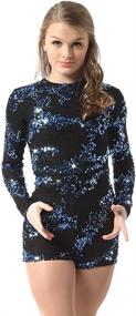 img 4 attached to 👗 Women's & Girls' Sequin Stretch Lace Biketard Unitard Leotard for Dance