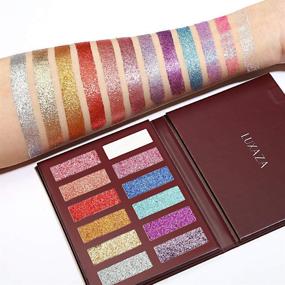 img 2 attached to ✨ LUXAZA Holographic Glitter Eyeshadow Palette: Metallic Festival Style, Ultra Pigmented Shimmer Sparkling Eyeshadow Makeup Palette, Long Lasting Waterproof Eye Shadows Cosmetics Gift Kit+